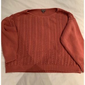 J Crew Point Sur Pointelle Knit Sweater in dusty rose